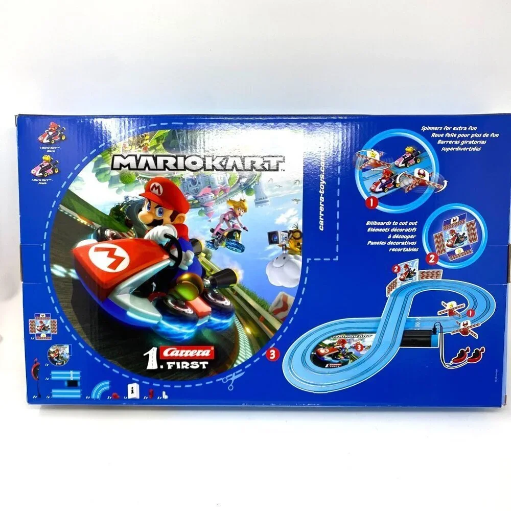 Carrera First Mario Kart Racing Set Featuring Mario and Peach Super Mario